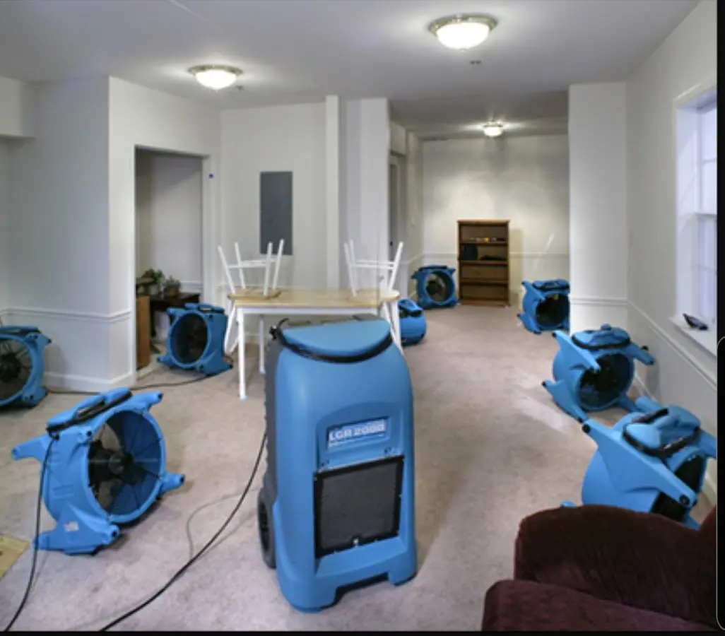 Air movers and dehumidifier setup for Water Extraction & Removal in Cape Coral